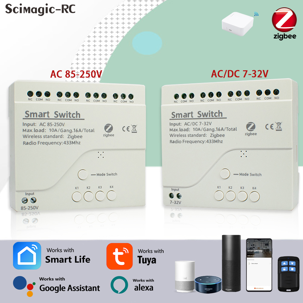 Smart Relay Tuya - 4CH Zigbee Tuya Smart Home modulo