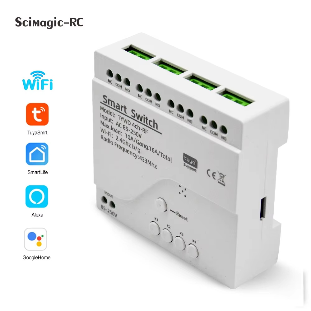Tuya 4 Channel - Smart Tuya Switch 4CH Modulo Relè