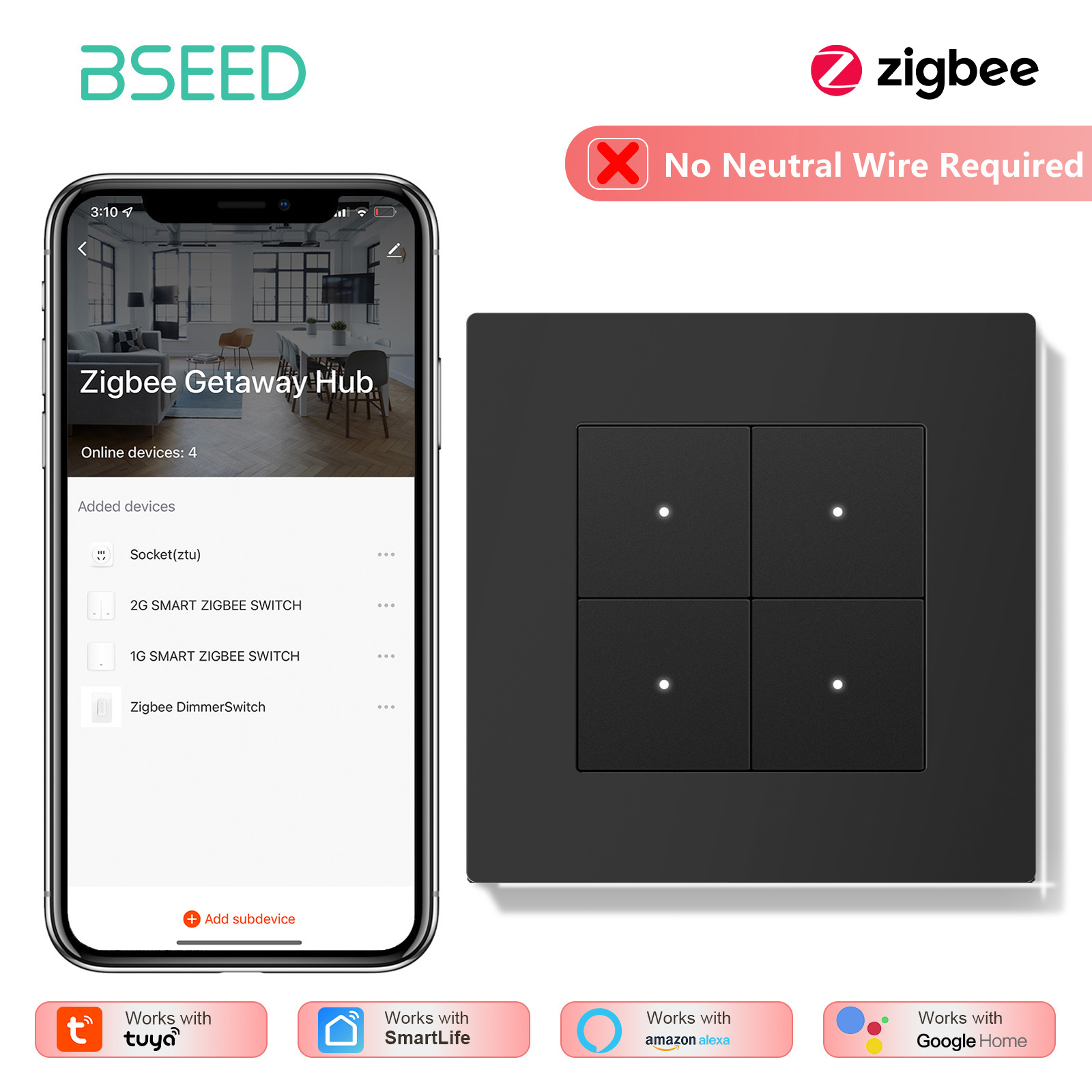 BSEED Interruttore Luce Smart  - Tuya 4 Channel recensione e prezzo
