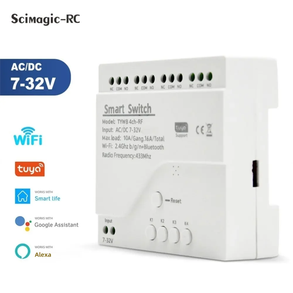 Tuya Smart WiFi 7-32V 85-250V  - Tuya 4 Channel recensione e prezzo